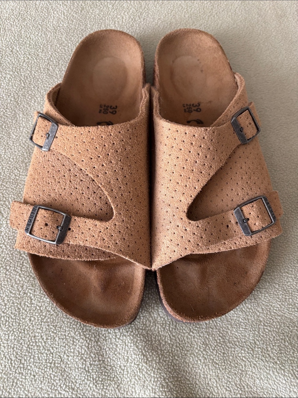 Birkenstock Zurich Suede Double-Buckle Slide Sandals
